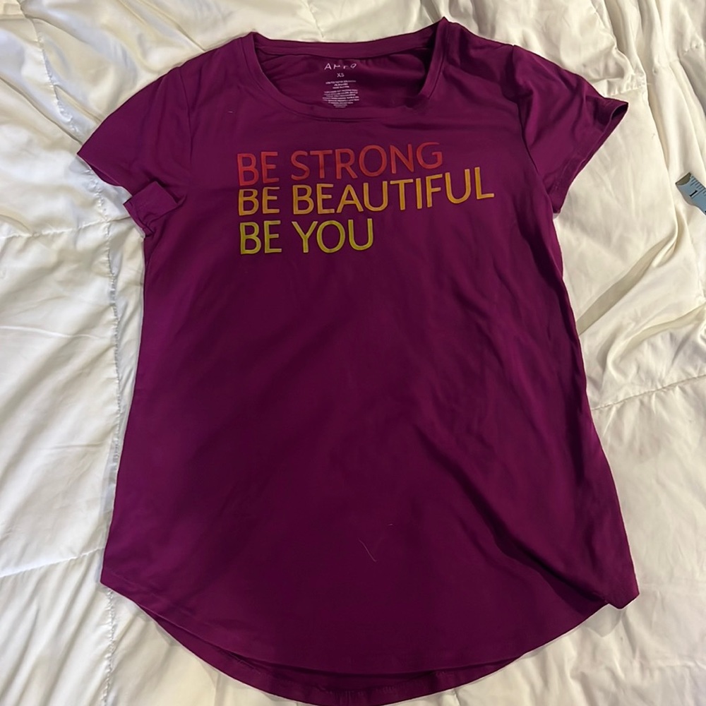 Purple “be strong be beautiful be you” T-shirt